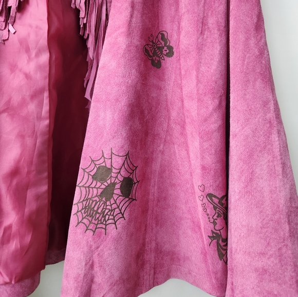 Vintage 100% suede pink fringe jacket - Picture 7 of 7